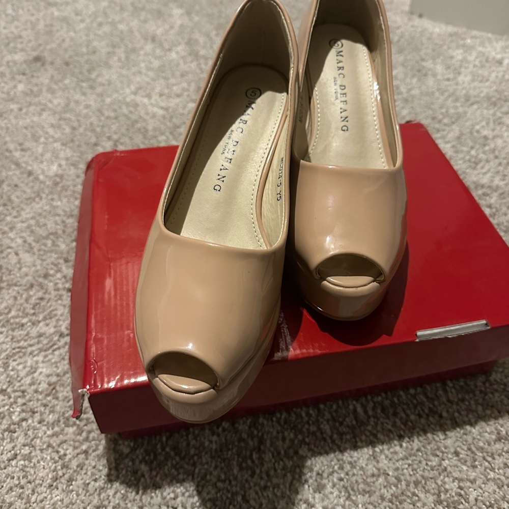 Marc Defang Nude Peep Toe Heels
